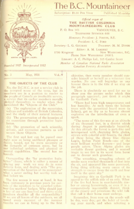 The B.C. Mountaineer 1931 May cover